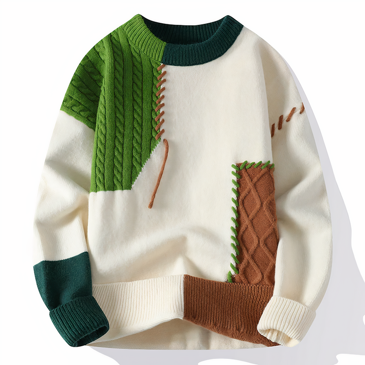 Dave's cozy knitted sweater Patchwork