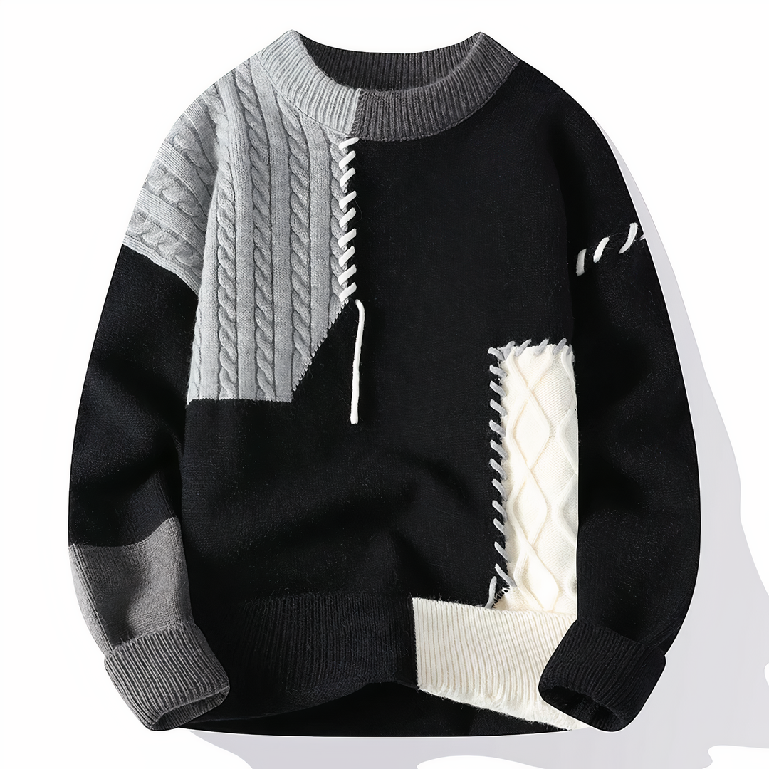 Dave's cozy knitted sweater Patchwork