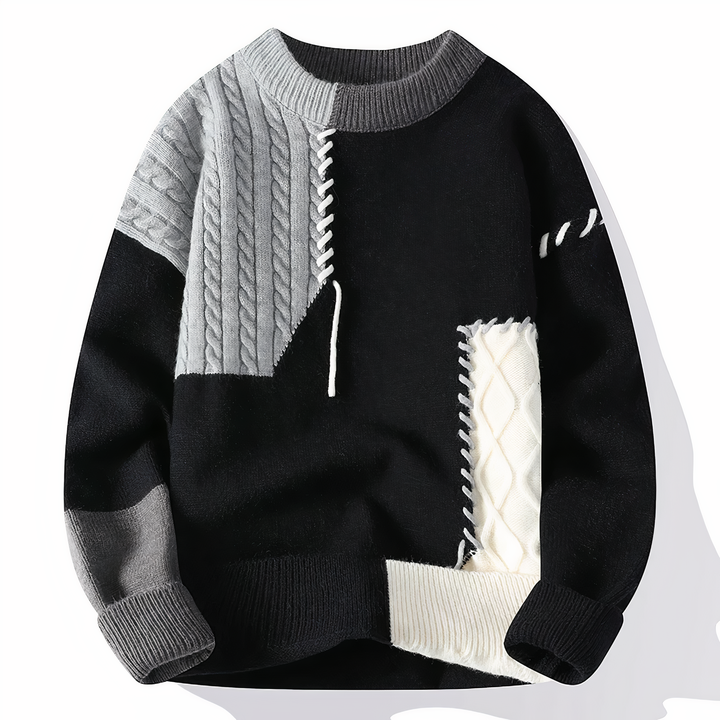 Dave's cozy knitted sweater Patchwork