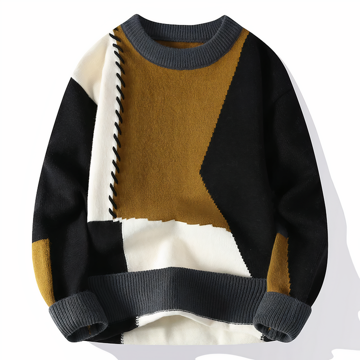 Dave's cozy knitted sweater Patchwork