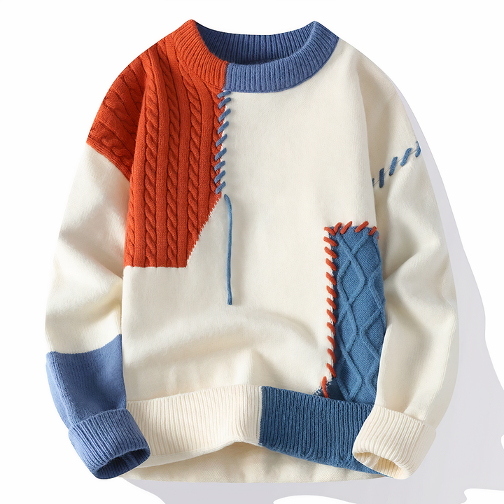 Dave's cozy knitted sweater Patchwork