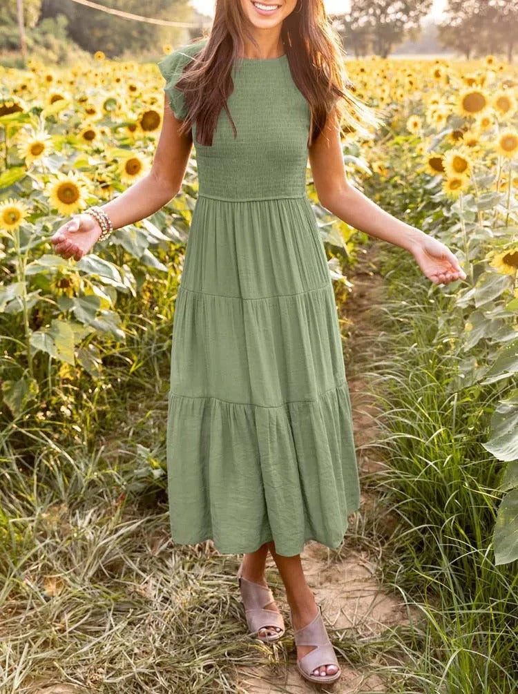 Elegantní midi šaty pro ženy ve vzdušném stylu