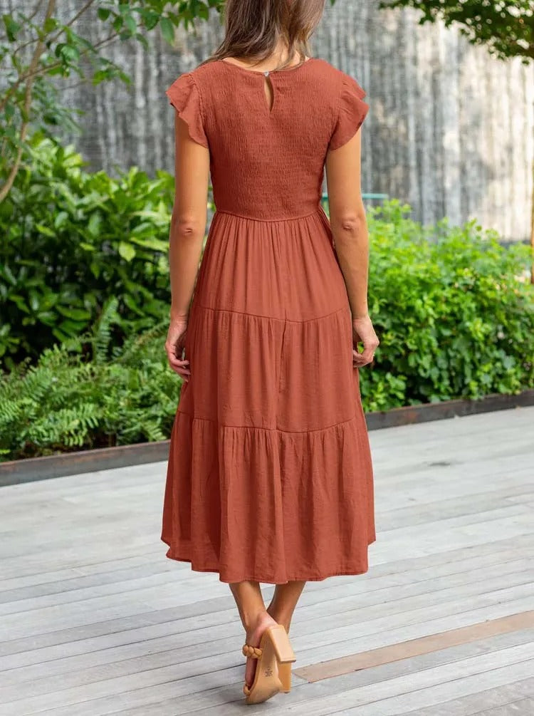 Elegantní midi šaty pro ženy ve vzdušném stylu