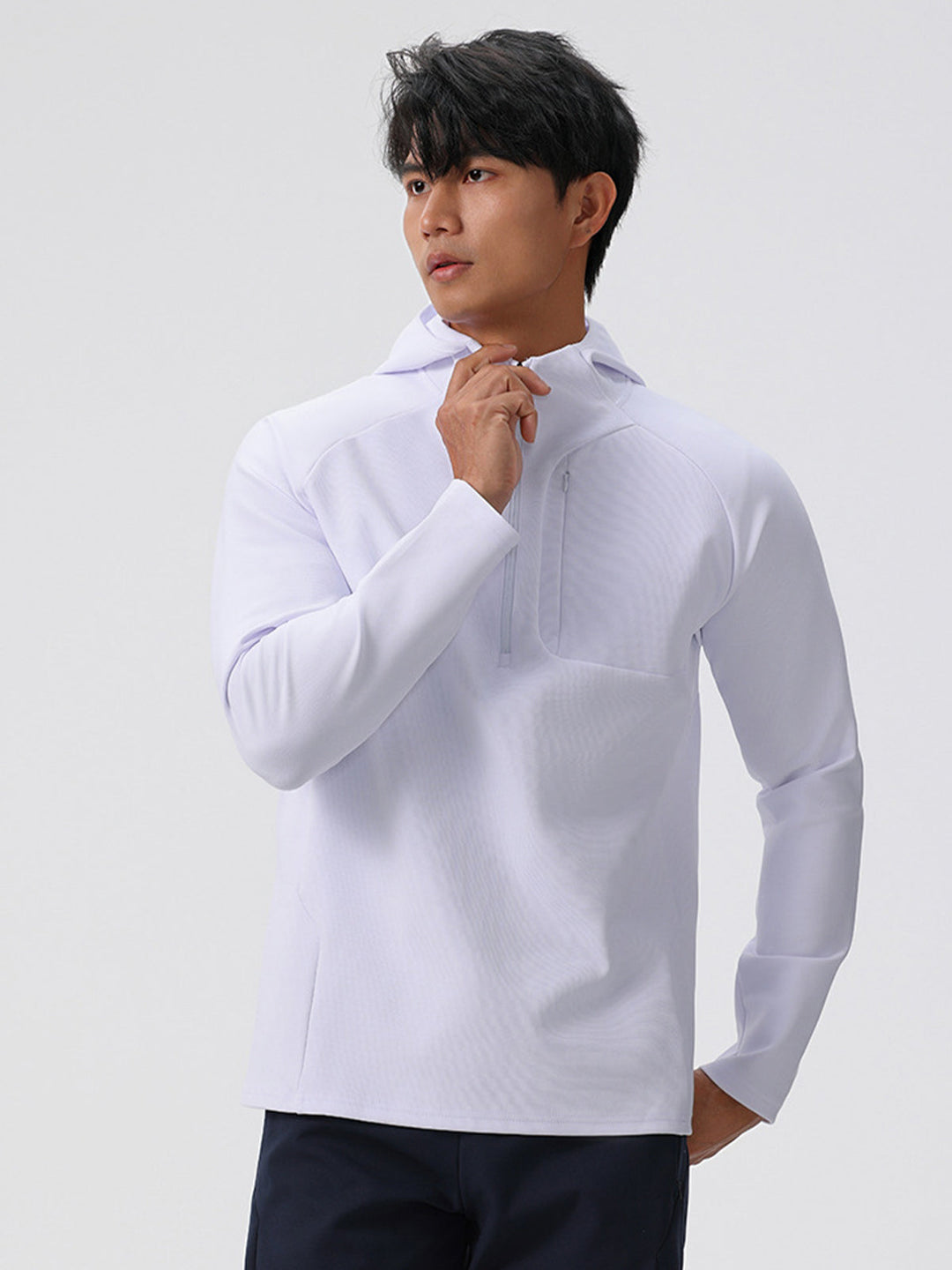 Stylová minimalistická pánská mikina s kapucí na zip