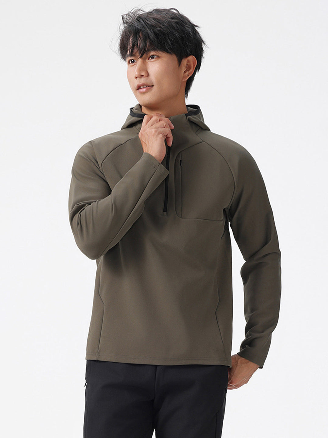 Stylová minimalistická pánská mikina s kapucí na zip