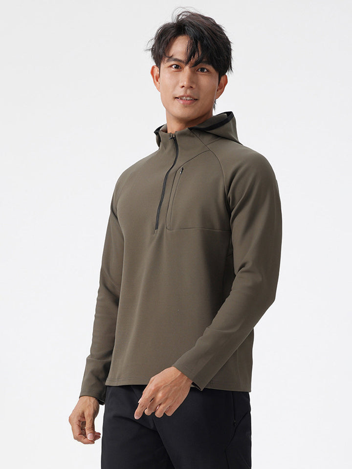 Stylová minimalistická pánská mikina s kapucí na zip