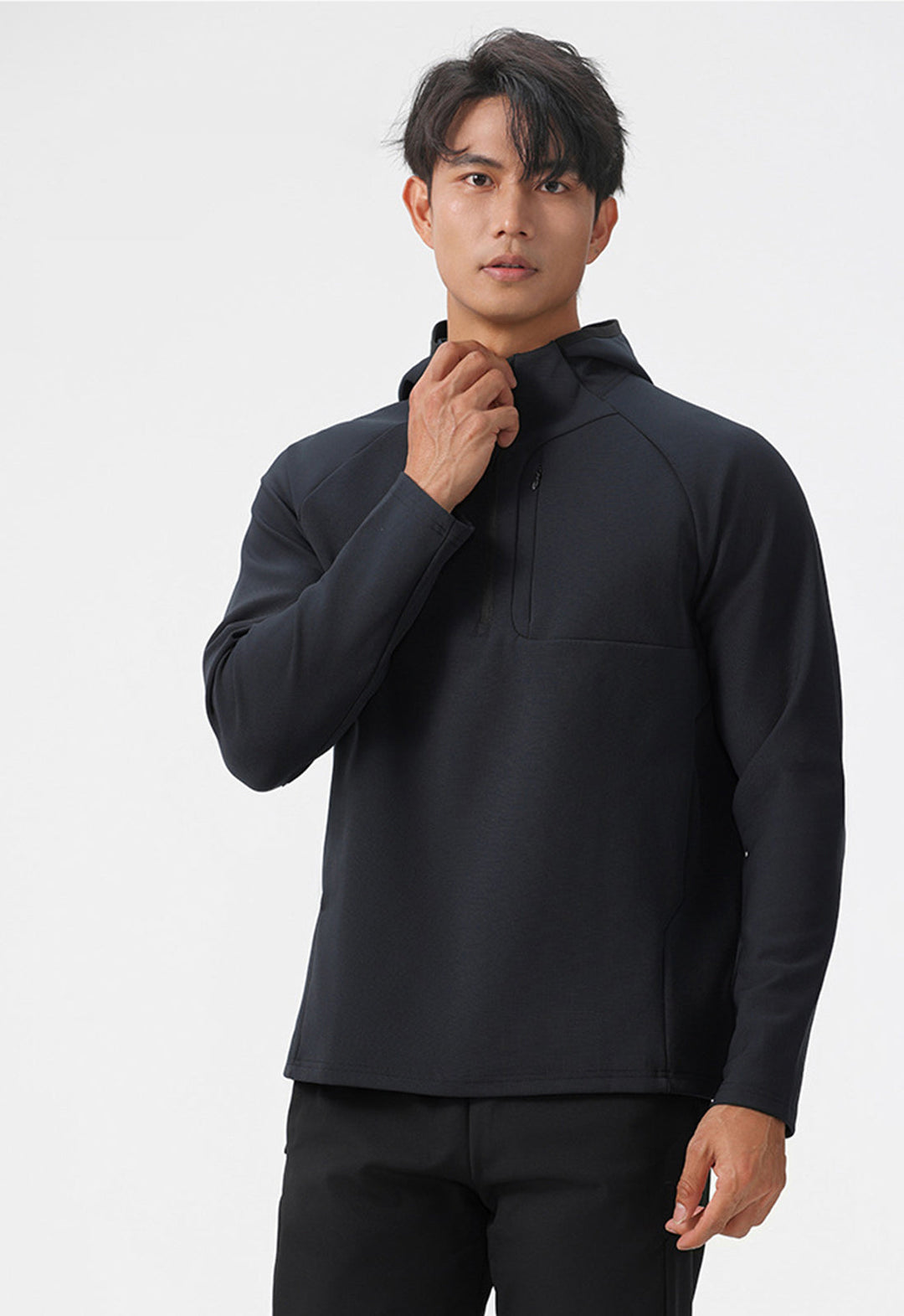 Stylová minimalistická pánská mikina s kapucí na zip